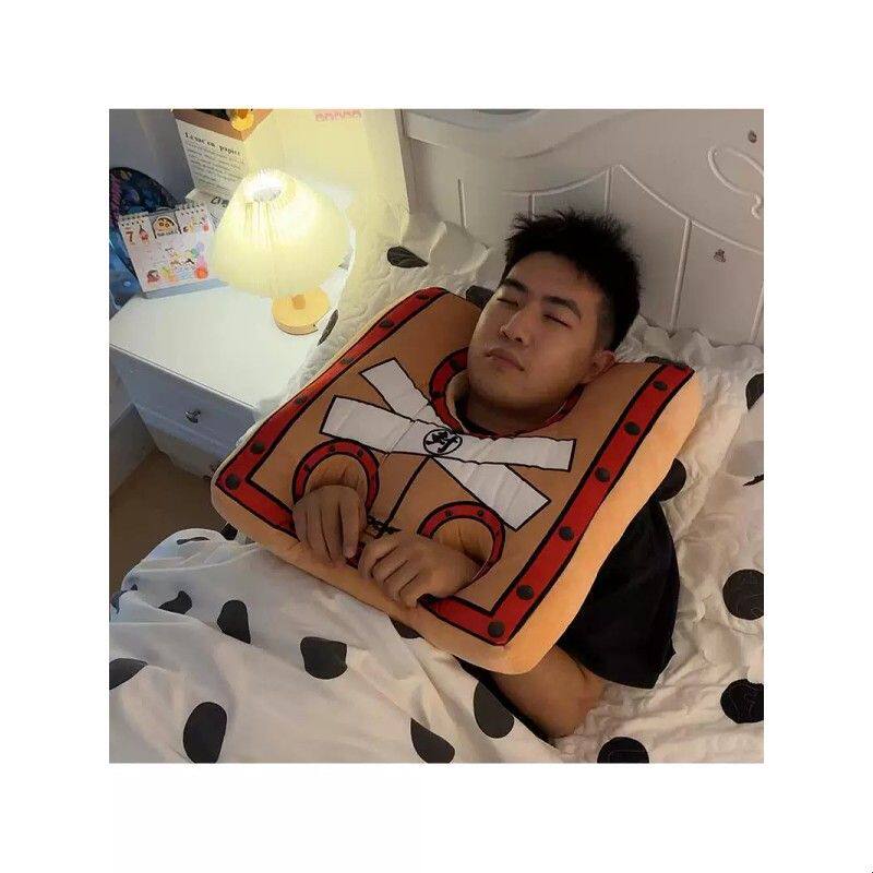 搞怪枷锁缉拿创意沙发U型枕靠枕抱枕车载毛绒护脖护颈办公室神器