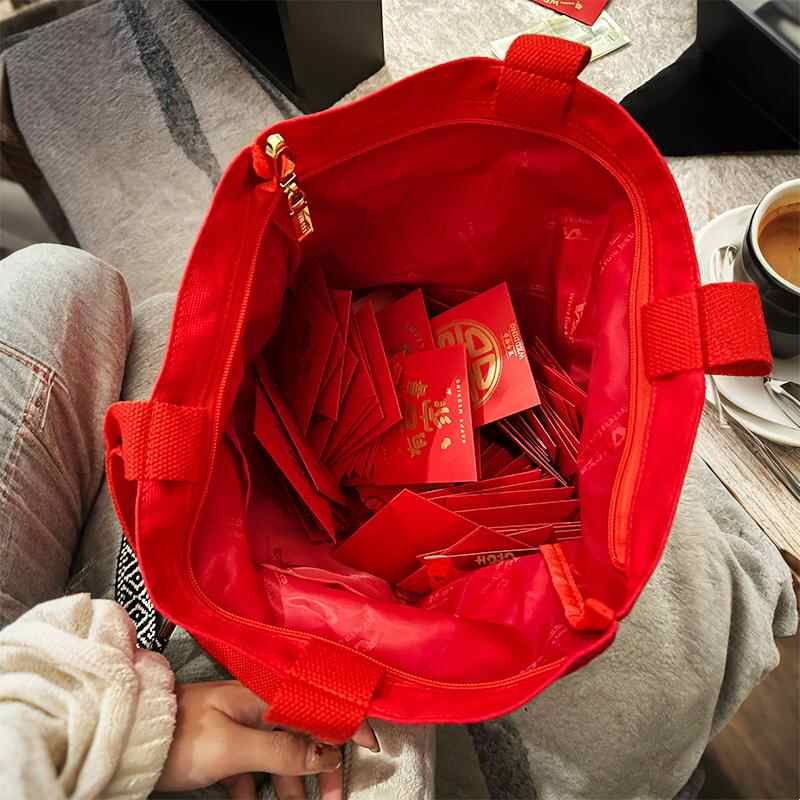 结婚喜包婚包袋喜字包红色新婚婚礼喜包手提包婚包袋布袋帆布包厂