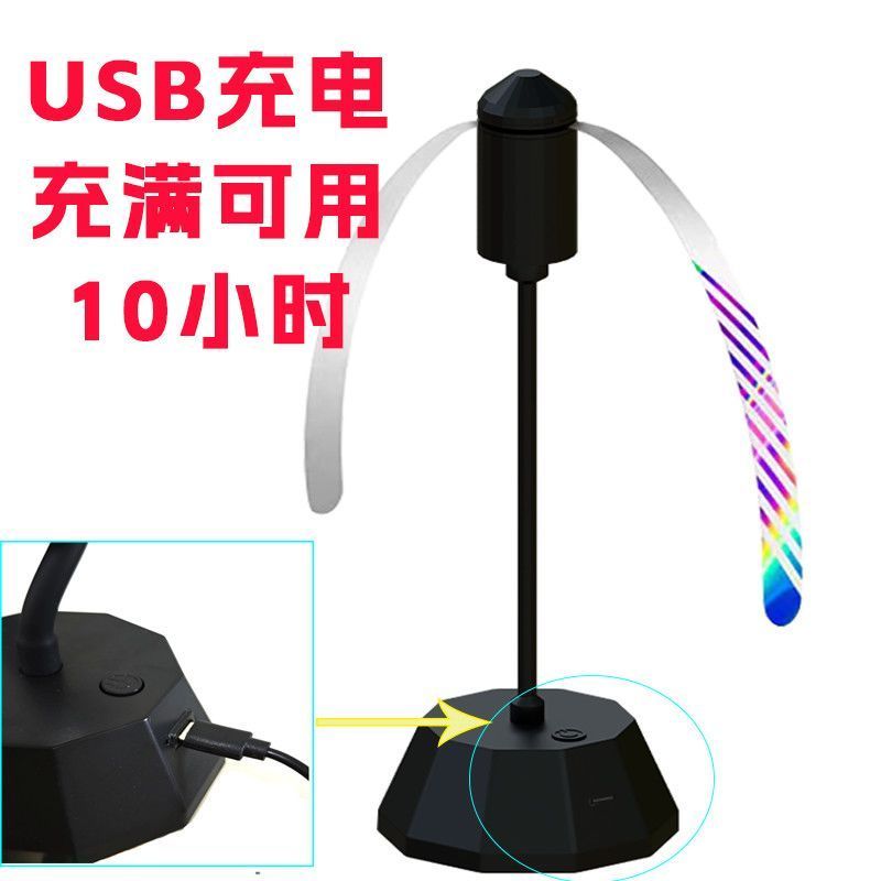 摆摊赶苍蝇餐厅熟食店旋转小吊扇可充电风扇户外赶苍蝇神器防蚊子