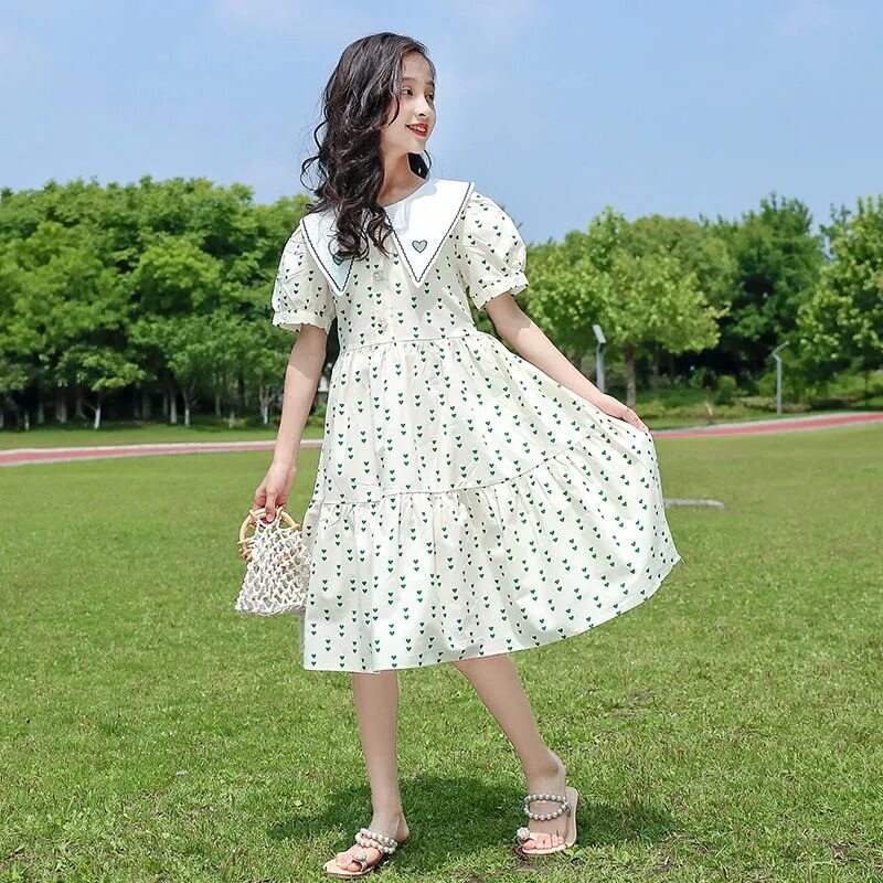 品牌女童夏装洋气时髦女孩公主裙