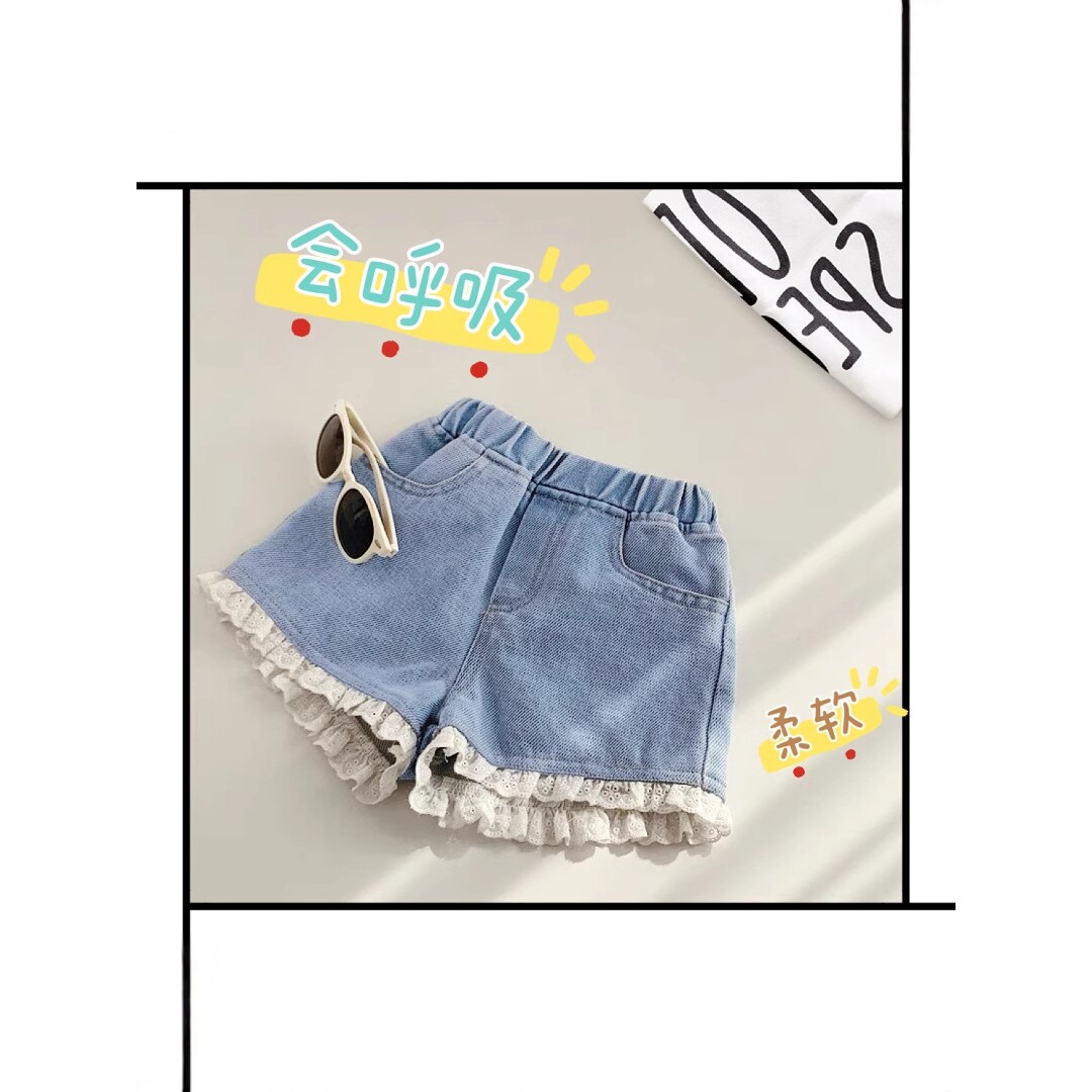 品牌专柜夏季新款女童牛仔短裤