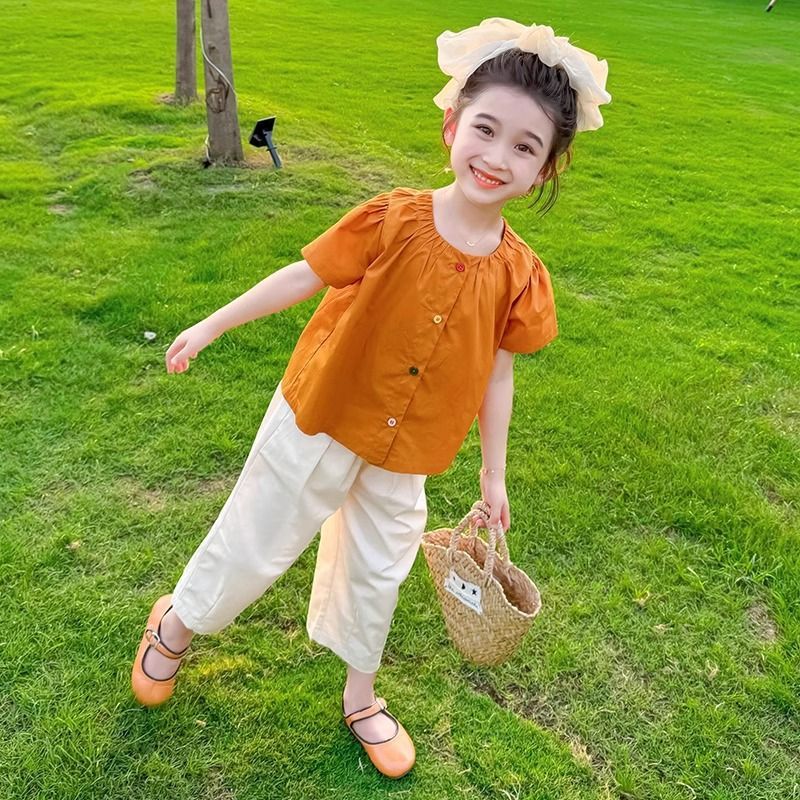 专柜正品女童休闲套装夏季新款