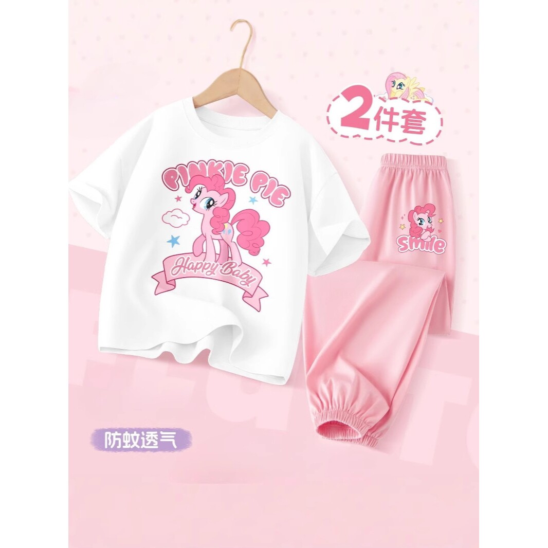 专柜正品女童夏季短袖长裤套装