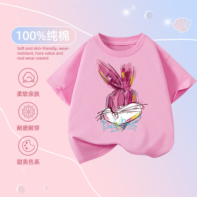 品牌专柜女童t恤夏季纯棉上衣