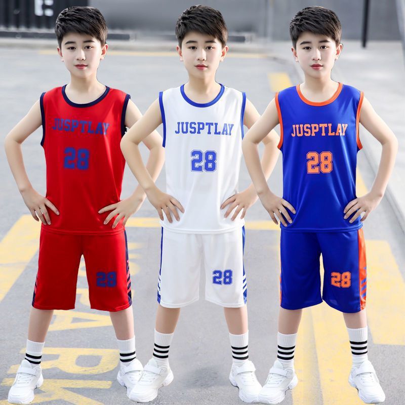 品牌专柜男童背心篮球服套装