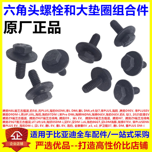 适配比亚迪宋pro 海狮0605dmi海狮07ev 六角头螺栓和大垫圈组合件