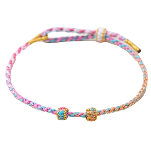 手绳穿黄金转运珠手工编织四股绳2mm孔径男女可拆卸diy礼物饰品