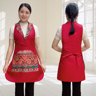 西装领马甲款围裙双层有防水里布前后两片式