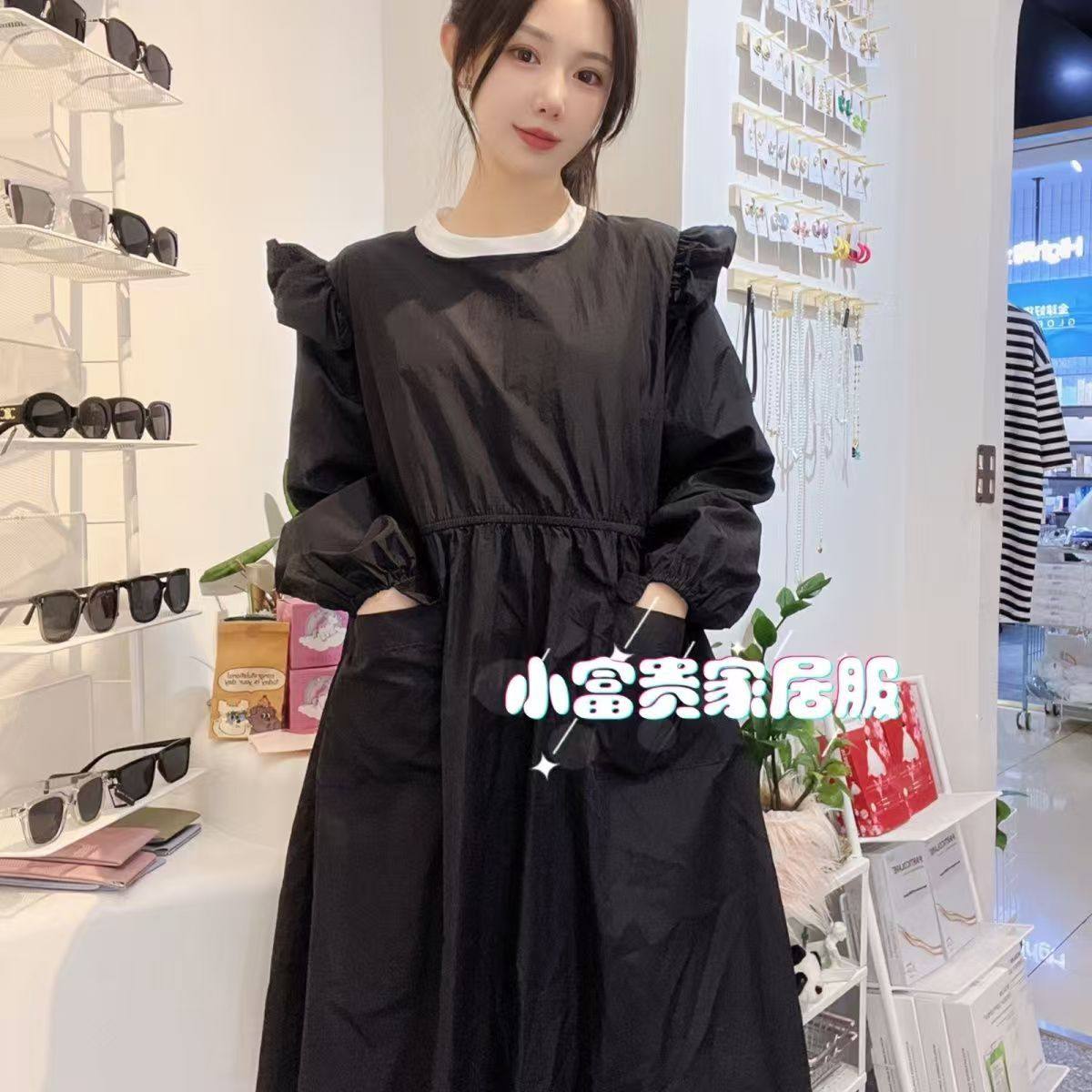 新款防水罩衣韩版公主风成人反穿衣防油污厨房长袖围裙家用工作服,家庭/个人清洁工具,围裙套装,淘宝优惠券,粉丝福利购,淘宝优惠卷