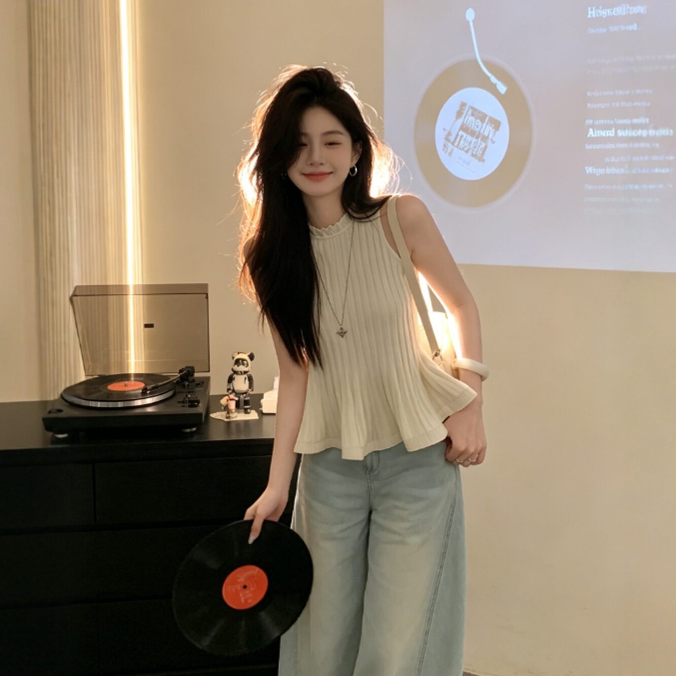 专柜韩系穿搭高级感气质收腰显瘦背心吊带小个子巨好看的女士上衣