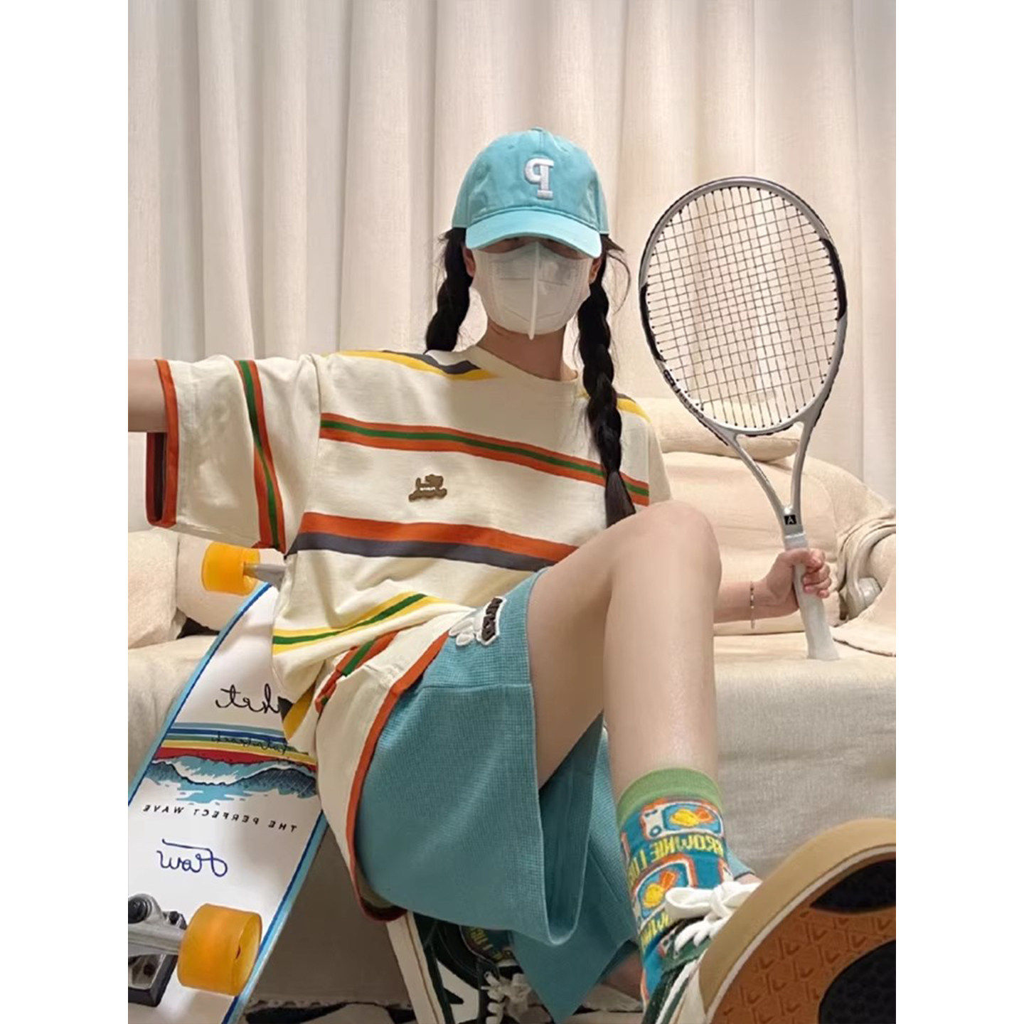 女童夏装套装2026新款儿童条纹T恤上衣夏季女大童短袖短裤两件套