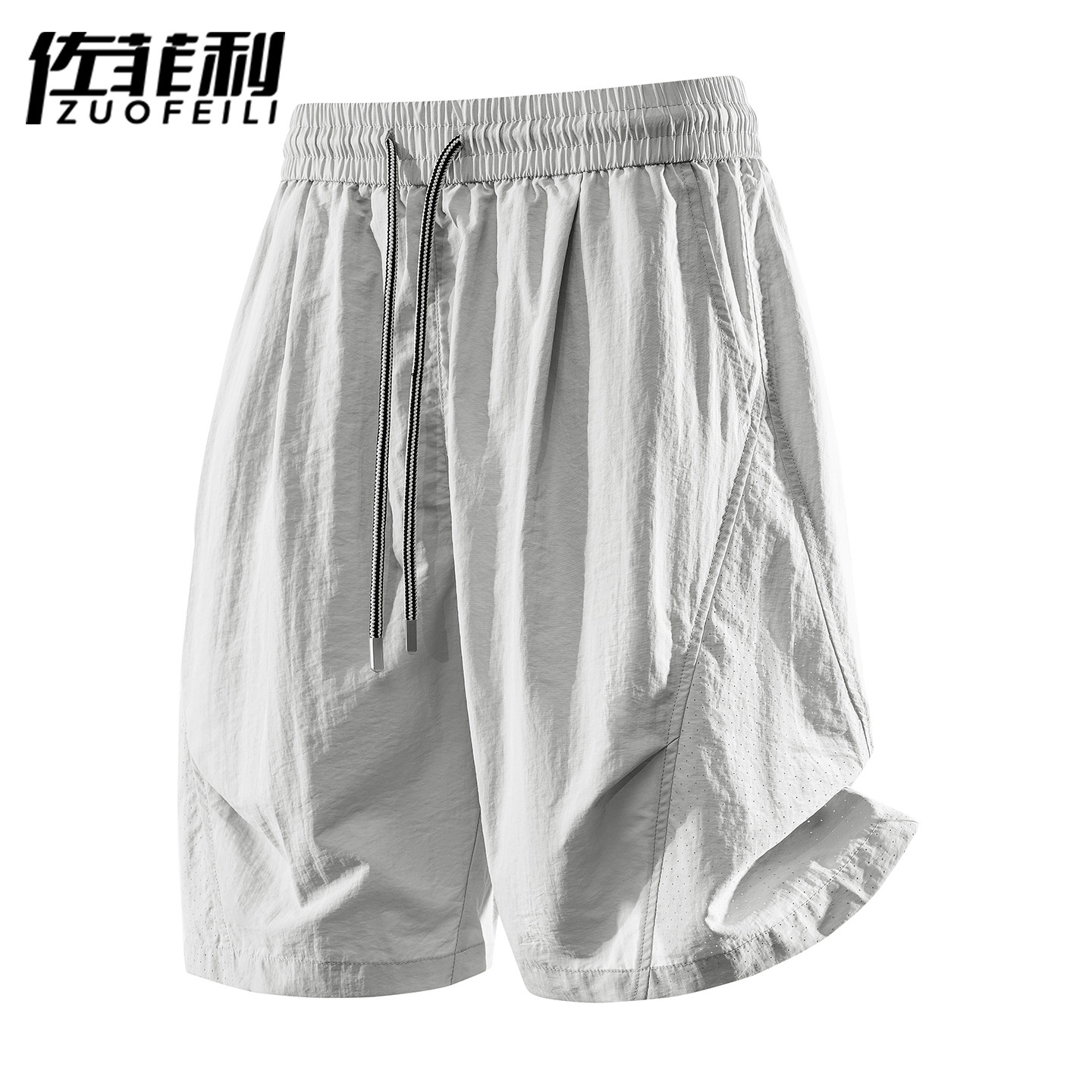 专柜冰丝网眼短裤男夏季薄款宽松直筒透气五分裤子男士休闲运动中
