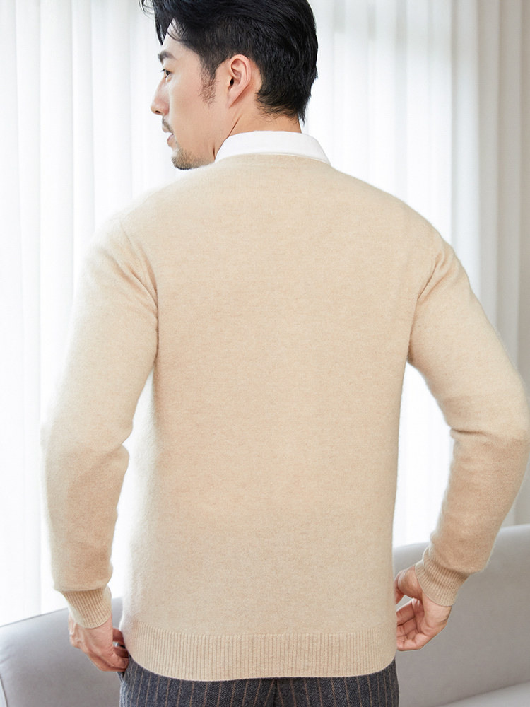 카디건 남성용 100 퓨어 캐시미어 스웨터 V 넥 봄 가을 겨울 니트 울 오르도스 스웨터 루즈 자켓