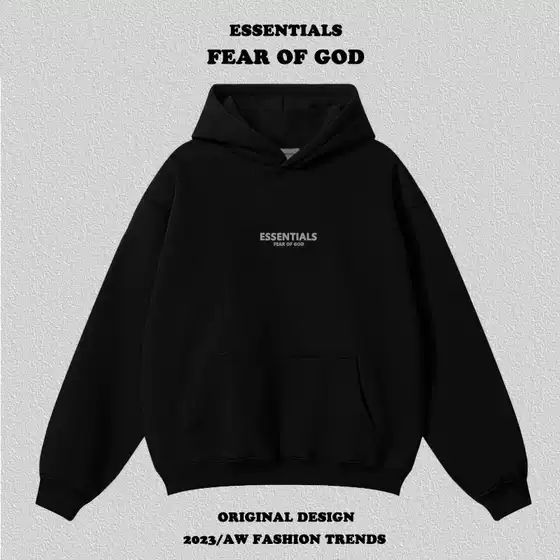 Essentials Double-Stitched Chest Mini Logo Reflective Print Hoodie Men's Pullover FOG Unisex Fall Winter
