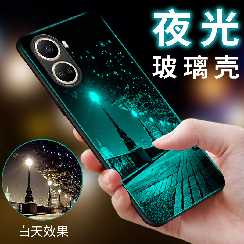 华为nova10se夜光玻璃手机壳5G新