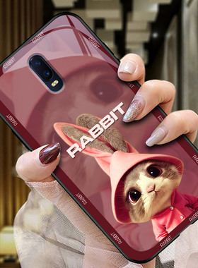 OPPOR17手机壳R15梦境版玻璃保护套r17pro全包防摔R11Plus硅胶软边硬壳R9SPlus男女R11S可爱青兔r9s卡通r15新