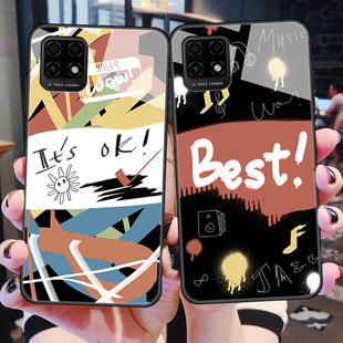 华为麦芒10se手机壳麦芒10玻璃5G全包防摔TYH611M硅胶软边硬壳TYH612M男女OK涂鸦麦忙1Oes卡通可爱卖芒十情侣