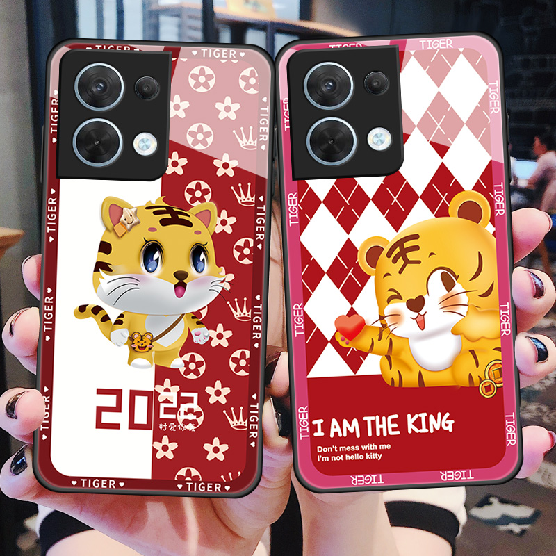 OPPOReno8系列手机壳5G玻璃可爱