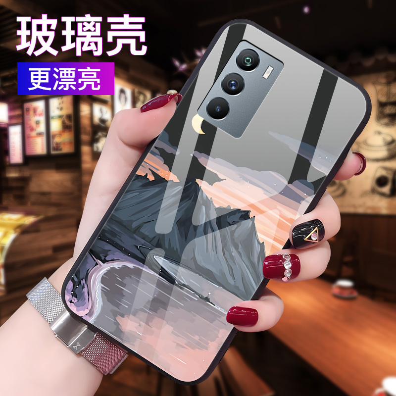硅胶软边玻璃手机壳情侣