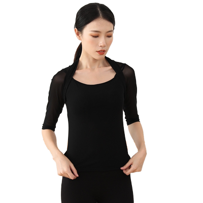 纱衣现代舞网纱中袖舞蹈服