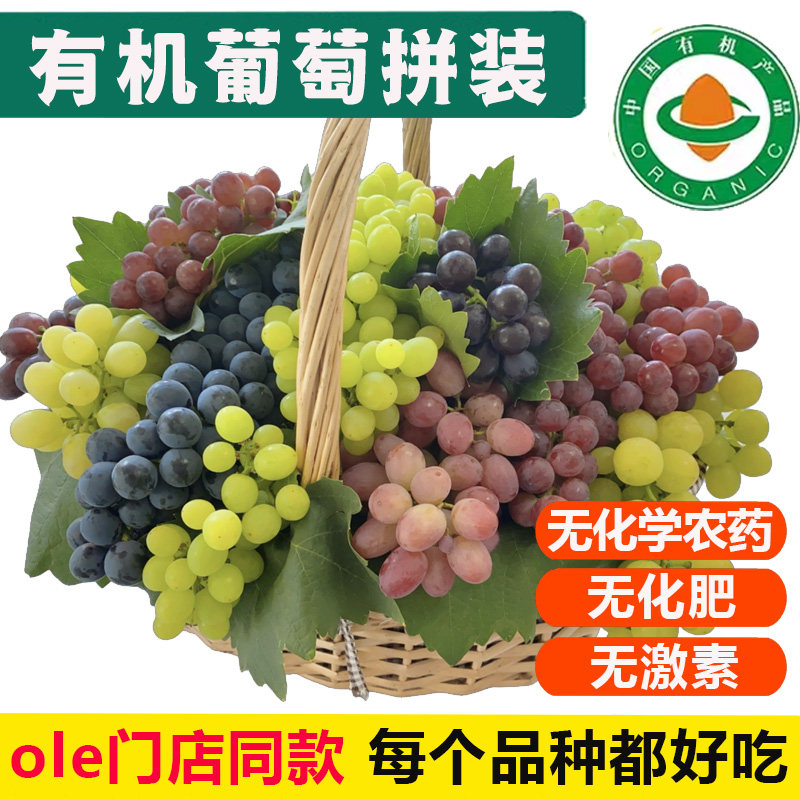 有机葡萄拼装【空运到家】巨峰茉莉香夏黑玫瑰香孕妇宝宝水果