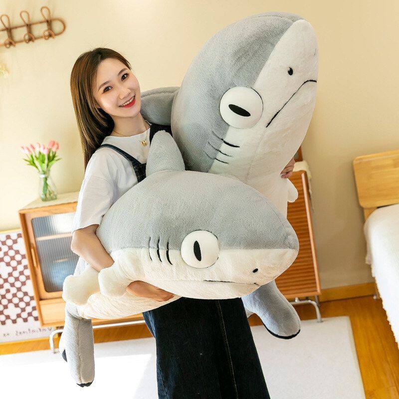 海洋搞怪哒礼物睡抱枕萌萌猫动物鲨鱼玩偶安抚陪厂家女孩毛绒大号
