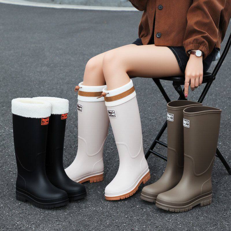 防水PVC雨鞋女款防滑雨靴耐磨雨靴高筒厚底胶鞋成人四季外穿防水