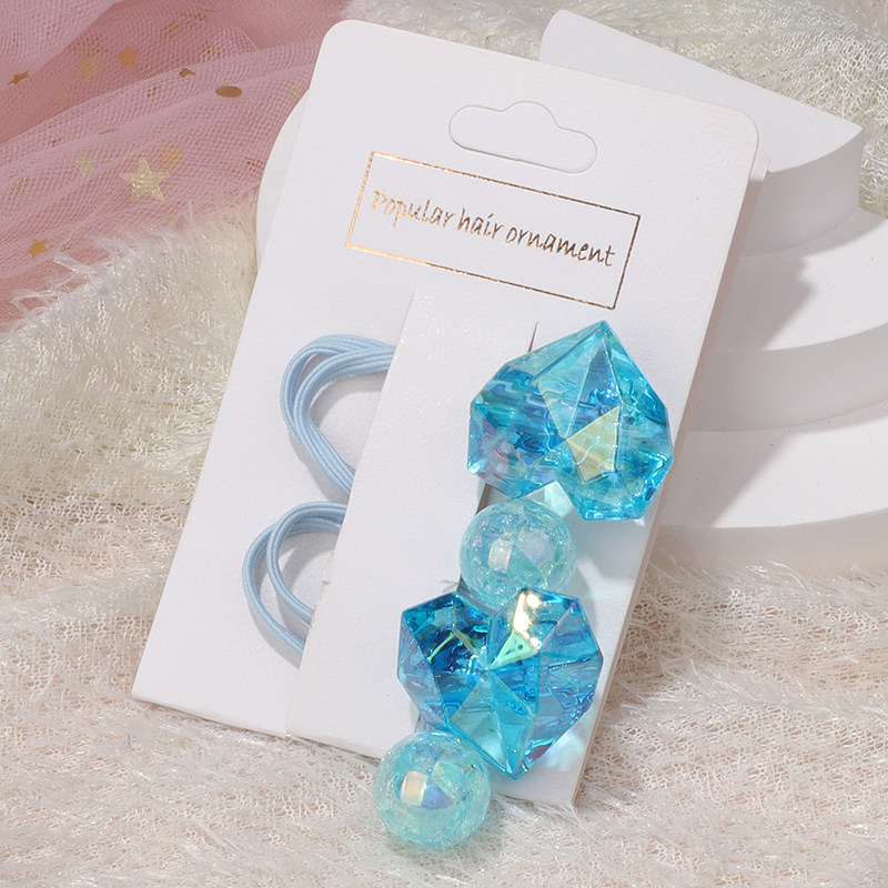 儿童扎高马尾发绳弹力不伤发亮晶晶爱心皮筋珠珠头绳糖果色发圈女