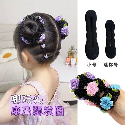 儿童春夏哪吒丸子头发圈