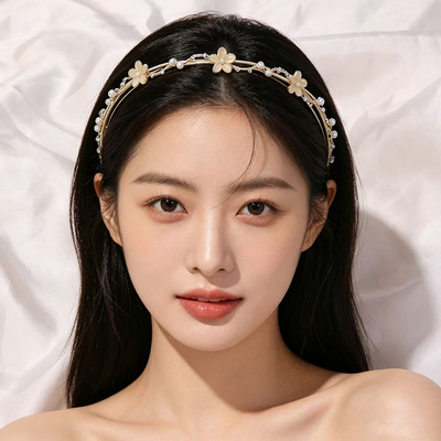 高级感温柔少女猫眼石发箍