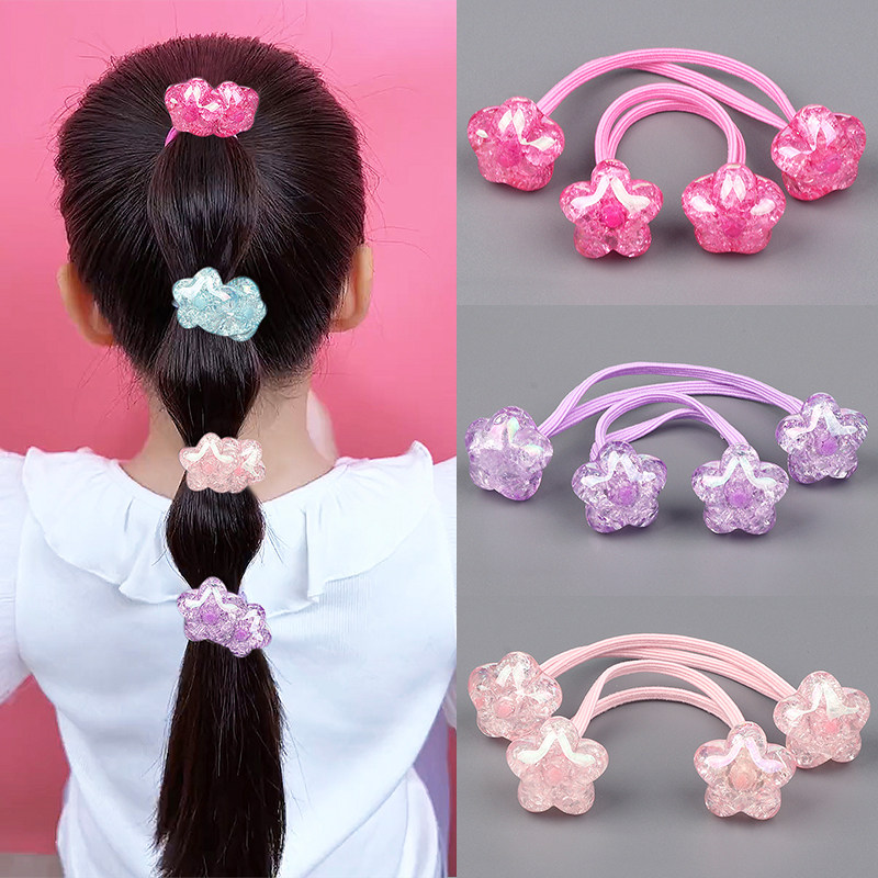 儿童高弹力绕绕星星发绳个性扎马尾双头五角星皮筋不伤发耐用头绳