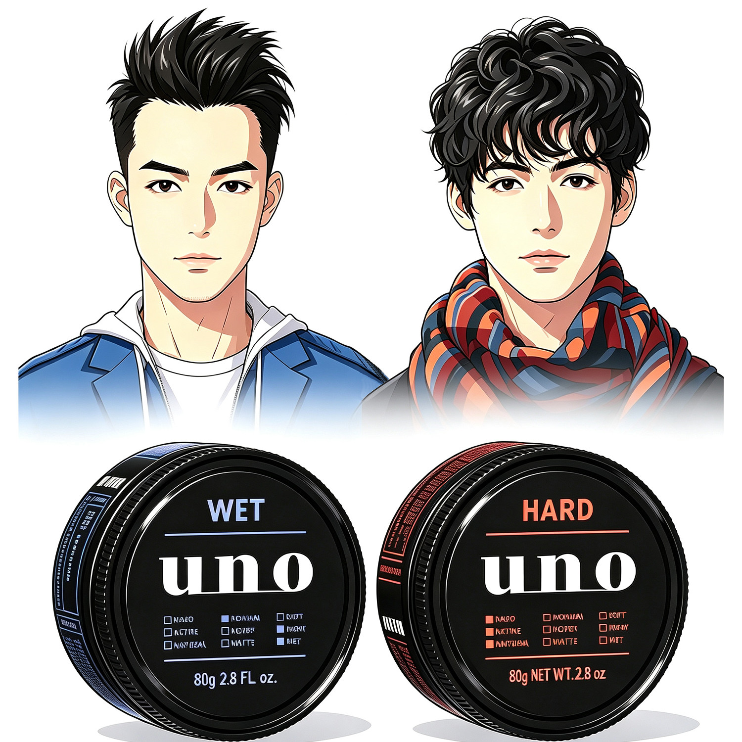 保税区直发 资生堂UNO吾诺男士塑形发蜡80g/瓶 /蓝色/红色 本土版