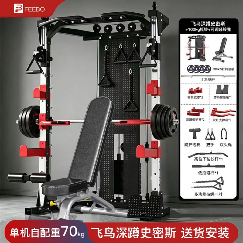 FEEBO菲柏综合训练器史密斯机深蹲龙门架多功能单双杠飞鸟卧推架