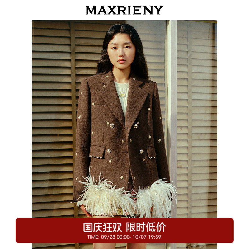 【奥莱】MAXRIENY宫廷复古感绣花外套女图片