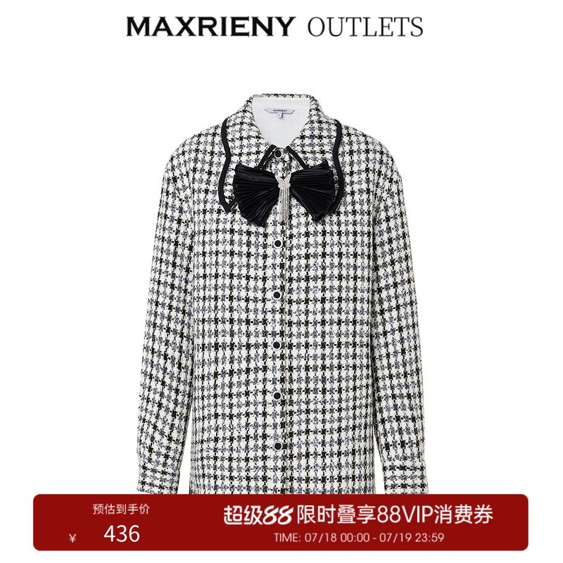衬衫式外套，复古黑白格