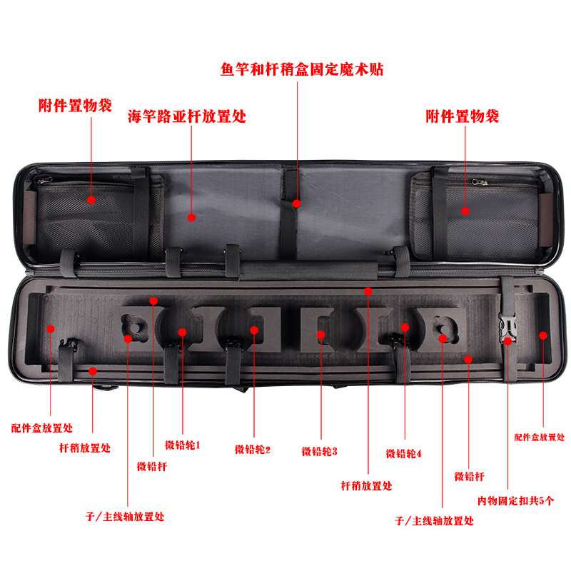 厂千渔筏筏钓微铅杆包竿包超大轻硬防水免拆线渔具包便携多功能新