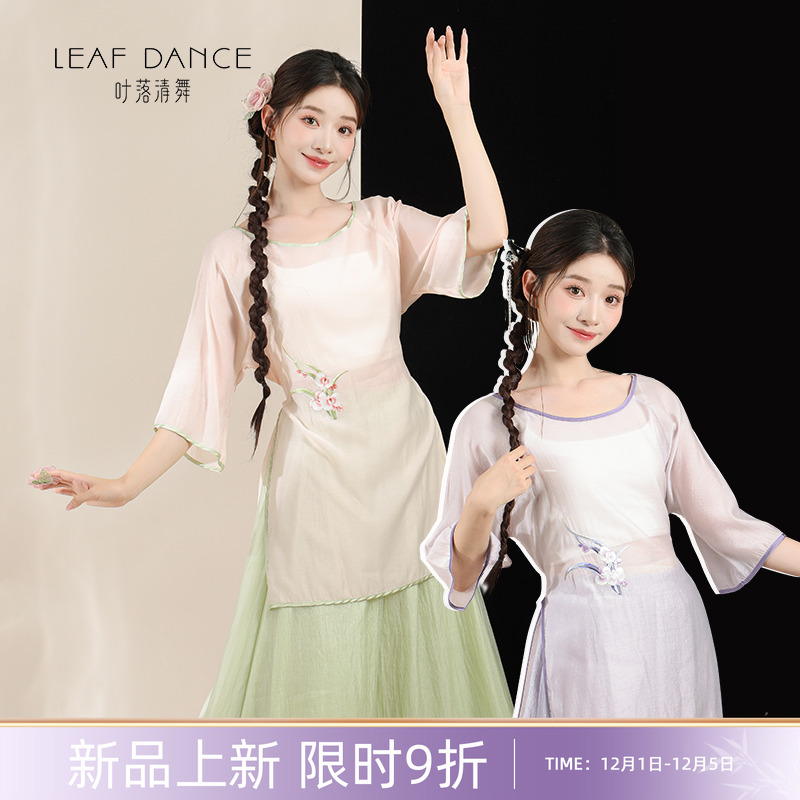 叶落清舞古典舞国风刺绣纱衣纱裤