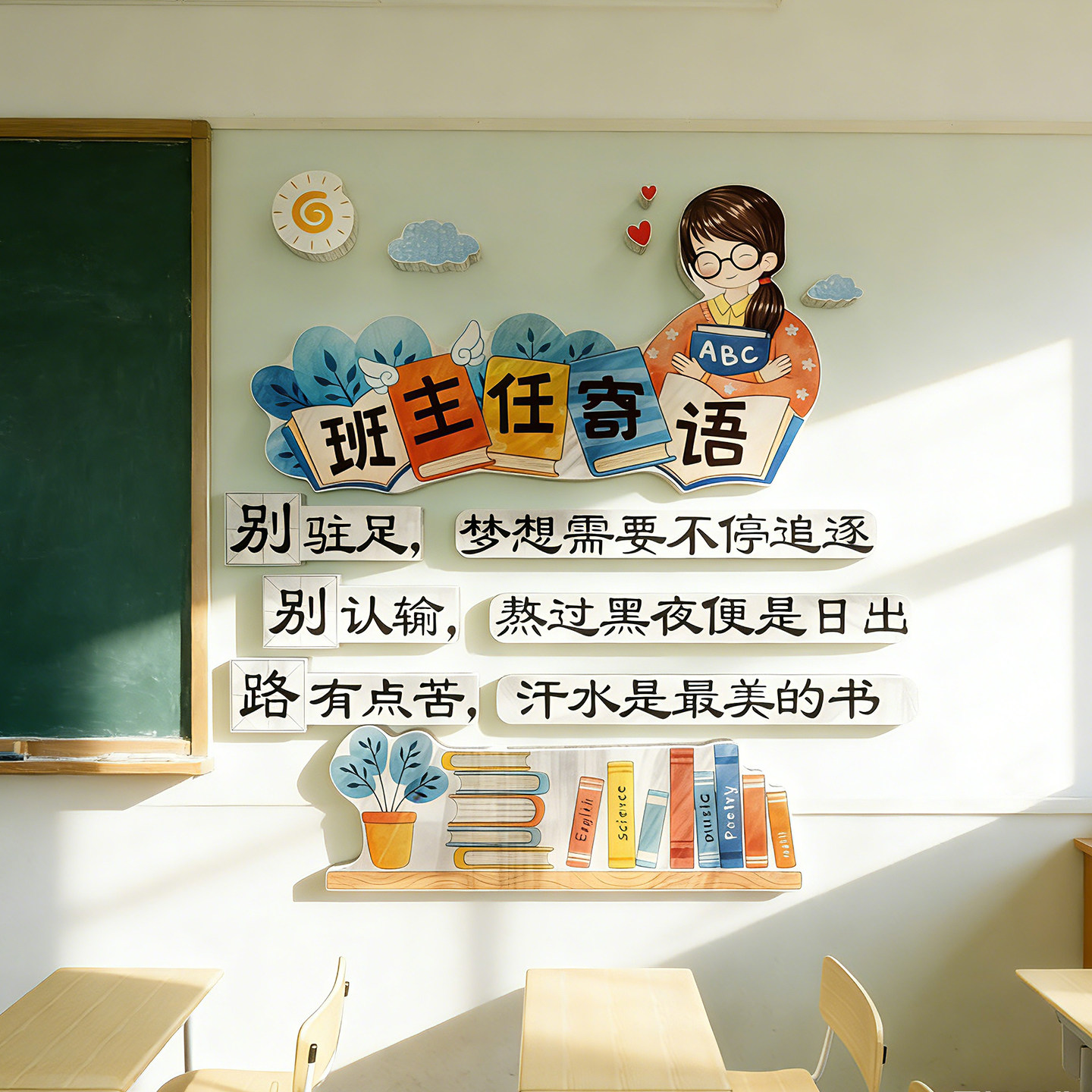 班主任寄语3D立体墙贴