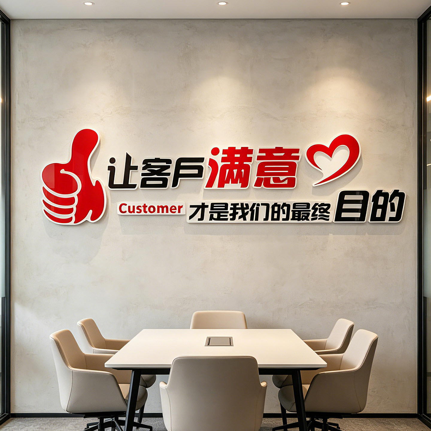 房产中介办公室3D立体文化墙贴