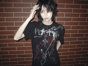 亚比风小众暗黑朋克风y2k短袖T恤亚文化美式高街重磅纯棉上衣男女