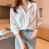 襯衫女2021早春韓版方領複古小衆設計感碎花收腰雪紡衫女長袖上衣