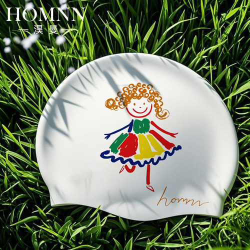 HOMNN长发加大硅胶游泳帽女