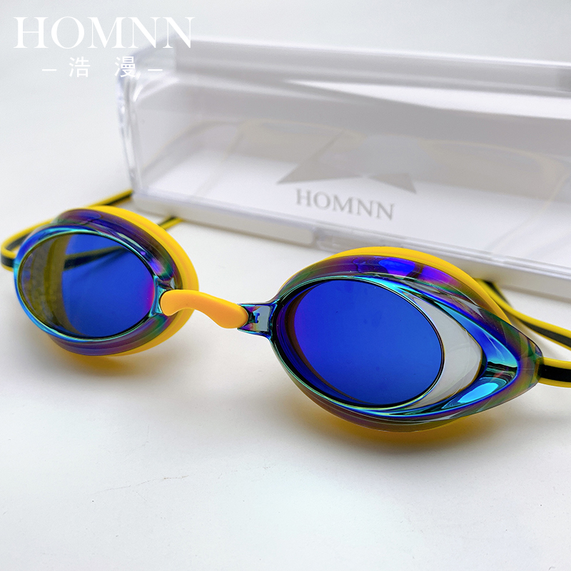 HOMNN泳镜泳帽高清防雾