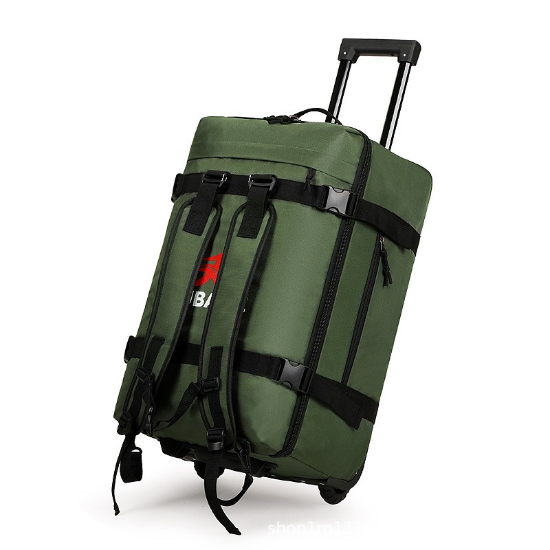 新款多功能男士压缩双肩包隐形拖轮商务通勤背包大容量防水旅hb36