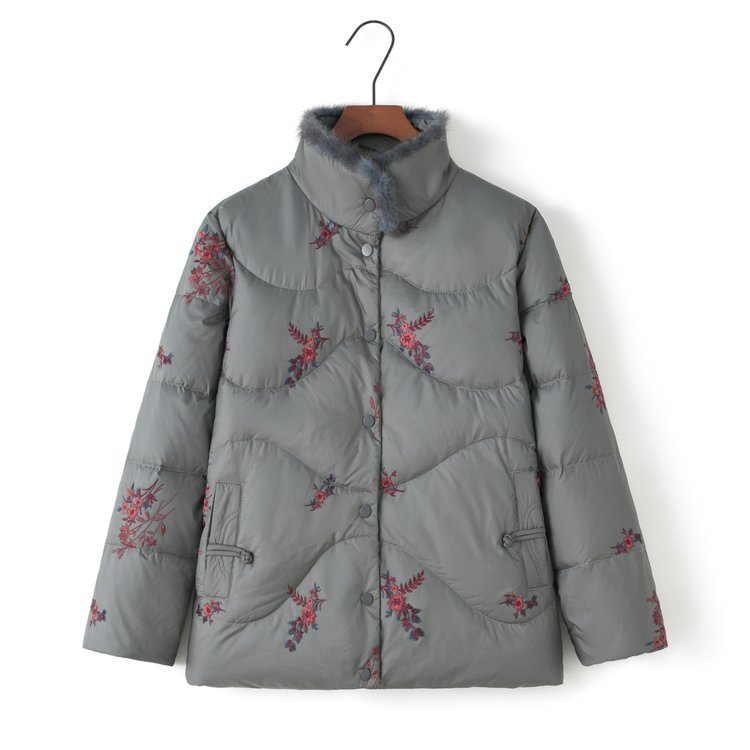 中老年羽绒服女奶奶冬装加厚鸭绒袄外套老年人棉衣老太太大码a391