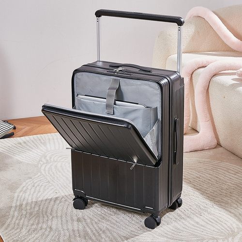 半开口多功能宽拉杆行李箱20寸登机箱女密码旅行箱24扩展层设js07