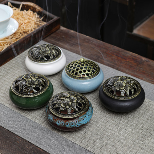 香炉陶瓷家用室内盘香薰炉