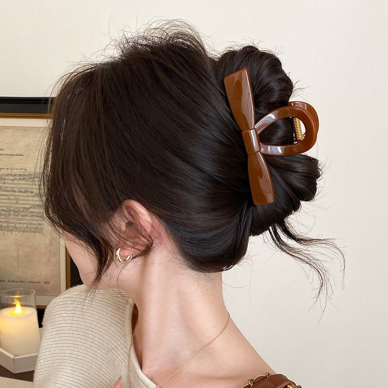 亮面中号蝴蝶结头发抓夹女后脑勺盘发鲨鱼夹高级感气质百搭发夹女,饰品/流行首饰/时尚饰品新,民族风发饰,淘宝优惠券,粉丝福利购,淘宝优惠卷