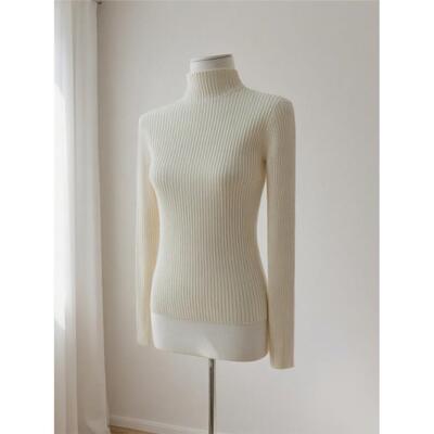抗起球半高领针织打底衫