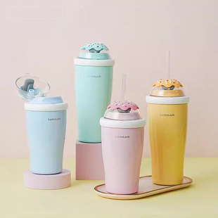 乐扣乐扣保温杯女生高颜值儿童吸管杯子大容量新款 保温水杯